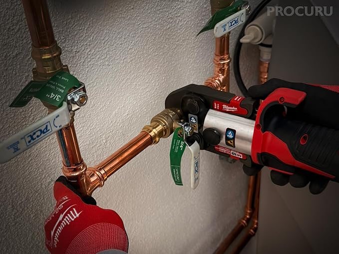 [2-Pack] PROCURU 1-1/4 Inch (1.25") Press Copper Ball Valve, Heavy Duty Brass Body, Full Port, LF Certified Safe (3BP125-2P)