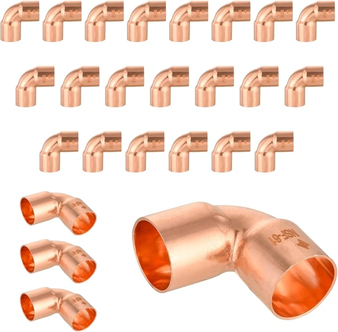(Pack of 25) EFIELD 5/8" C X 5/8" C Short Radius Copper 90 Degree Elbow, LF Copper Plumbing Fittings with Sweat Solder Connection