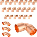 (Pack of 25) EFIELD 5/8" C X 5/8" C Short Radius Copper 90 Degree Elbow, LF Copper Plumbing Fittings with Sweat Solder Connection