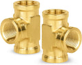 2-PCs HeSun Brass Pipe Fitting, 3/8" x 3/8" x 3/8" NPT Female Thread Tee