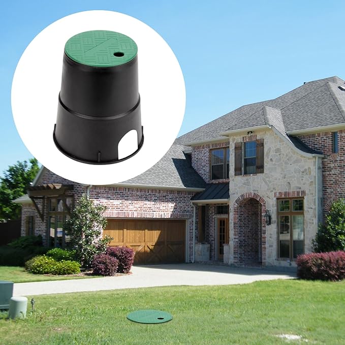 6 Pcs 6 Inch Round Valve Box Cover Lid Replacement for Outdoor Green Sprinkler System Irrigation Control Water System Lawn, Compatation with ID 5.5" OD 6" Sprinkler Valve Box
