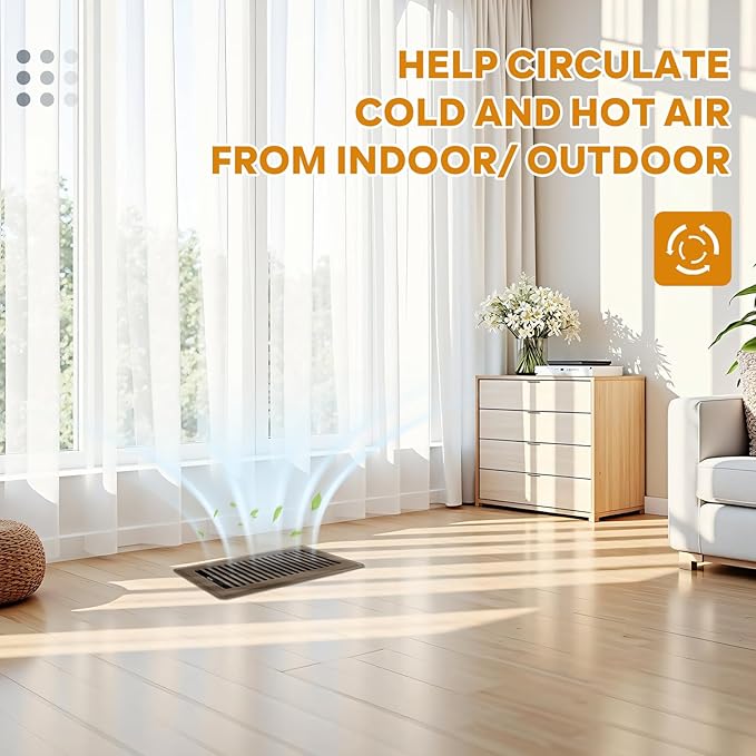 Floor Register 4x10, 12 Pack Brown Floor Vent Covers for Home Floor Heavy Duty Steel Walkable Floor Vents Air Vent Covers for Sidewall and Floor