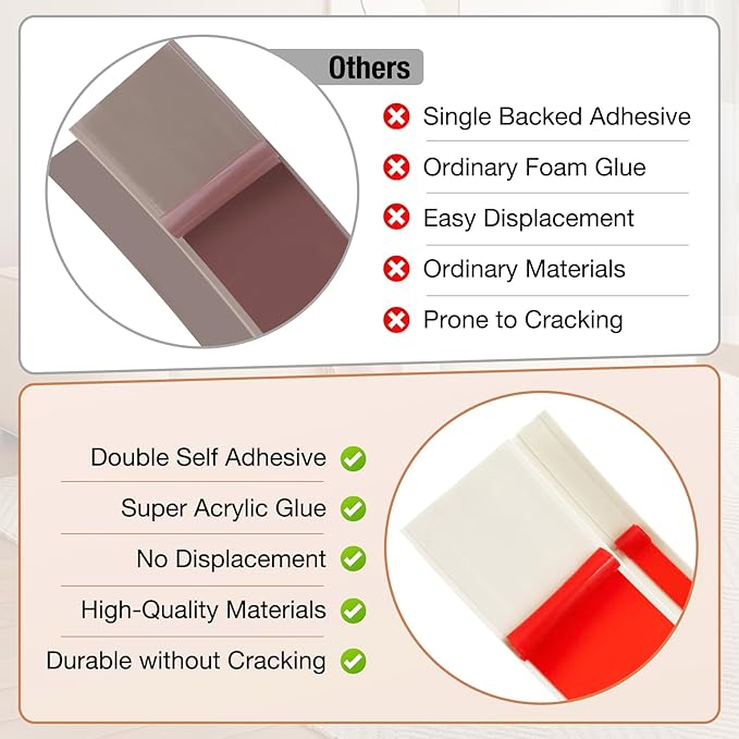 Floor Transition Strip Self Adhesive Vinyl Door Threshold for Doorways Carpet Edging Trim Overlap Edge Reducer for Laminate Floor, Carpet, Tile (Beige Wood Grain, 3/5" to 4/5", 6.6Ft)