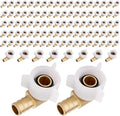 (Pack of 100) EFIELD Pex Crimp 3/4" Pex X 3/4" Female NPT Swivel Elbow Adapter Brass Fittings,(PEX1807211-100PCS)