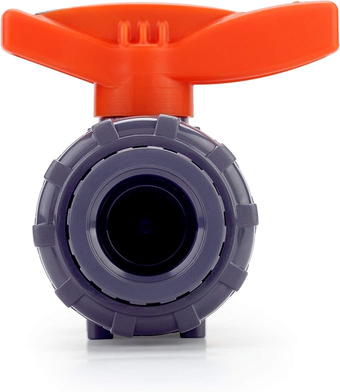 HYDROSEAL Kaplan 3/4” PVC True Union Ball Valve Threaded (NPT) with Full Port, ASTM F1970, EPDM O-Rings and Reversible PTFE Seats (3/4'')