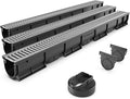 Vodaland - 3 Inch Easy 1 Premium Trench Drain Channel - Galvanized Stamped Steel Grating (3)