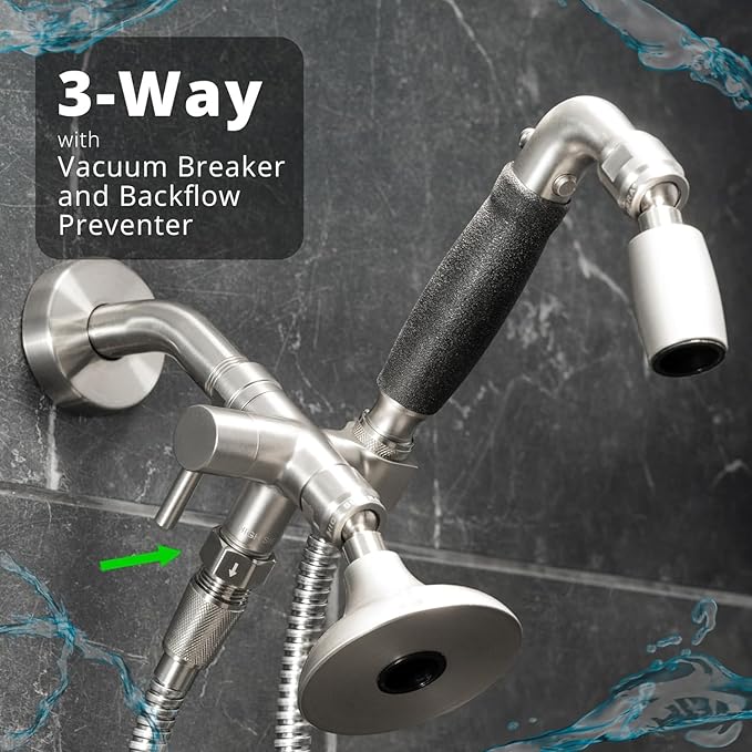High Sierra® - Solid Metal Certified Vacuum Breaker and Backflow Preventer for Handheld Shower Heads - Oil Rubbed Bronze Finish