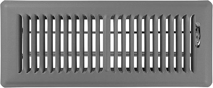 Shoemaker 4x12 Floor Register – Storm Gray Heavy Duty Metal Floor Vent Cover for Home Floors - Premium Forced Air Vent Covers