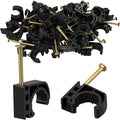 50 Pack 1/2" Half Clamps J-Hook with Nails Set, J Clamps for PEX, Copper, CPVC Tubing Connections