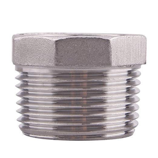 Stainless Steel Reducer Hex Flush Bushing, 1" NPT Male 3/4" NPT Female,Reducing Adapter Cast Pipe Fitting