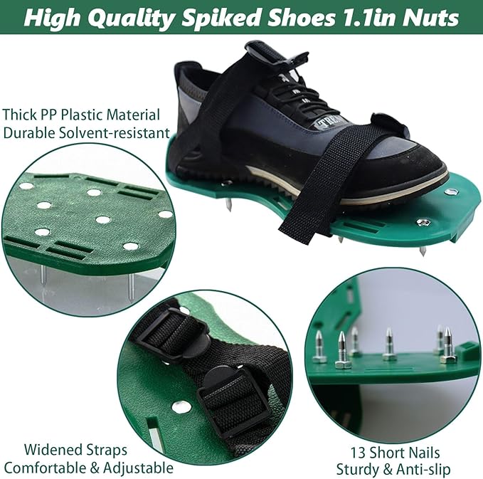 9 Inch Screed Spiked Roller Self Leveling Concrete Roller Epoxy Roller Spike Shoes for Epoxy Flooring Cement Floor Leveling Tools Screed Compound Roller