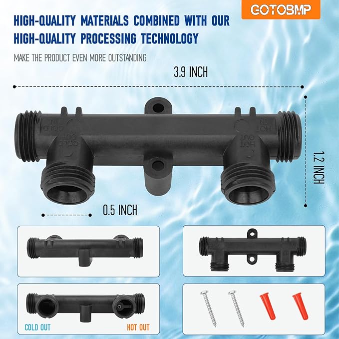 595926 Replacement Sensor Valve, for Hot Water Recirculating Pump, Water Circulation Pump, Hot Water Recirculating System, Reduces Cold Water Waste (OEM), Black