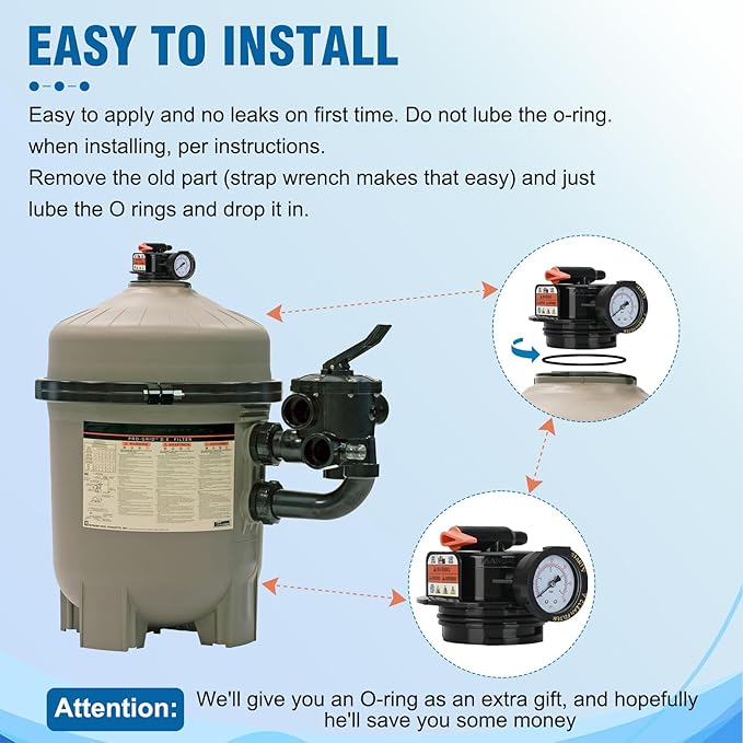 Miory DEX2420MAR2 Manual Air Relief Assembly, 2420MAR2 Air Relief Valve, Compatible with Pro Grid De Swimclear and Swim Clear Cartridge Filtersr, Replacement for DE and Cartridge Pool Filter