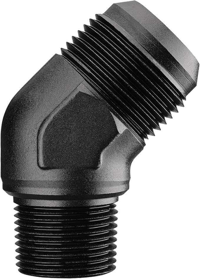 EVIL ENERGY 16AN Male Flare to 3/4" NPT Pipe 45 Degree Fitting Adapter Aluminum Black