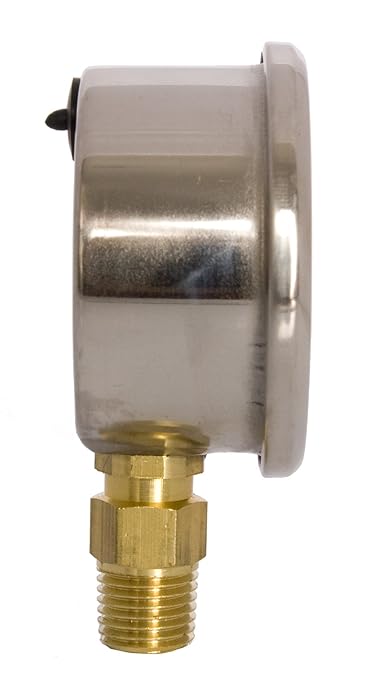 2" Oil Filled Pressure Gauge - Stainless Steel Case, Brass, 1/4" NPT, Lower Mount Connection, 0-200PSI