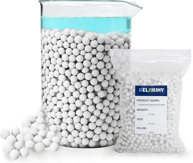 Condensate Neutralizer 3.3 lbs, 1-Pack, Acidic Condensate Neutralizer Pellets, 7-8mm Pellets for Water Heater Media Filter(1 Pack)