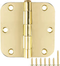 Door Hinges Polished Brass 3.5 Inch Door Hinges Gold 30 Pack 5/8" Radius Corners 3-1/2 Interior Door Hinges for Doors Bedroom Yellow Shiny Luxury Residential Door Hardware Bright Brass Hinge