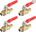uxcell 2Pcs Brass Water Mini Ball Valve Shut Off Switch, G1/8" Male x 3/8" Hose Barb, 180 Degree Operation Handle, Brass Valve
