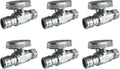 SUNGATOR 6-Pack Pex A Straight Stop Valve, 1/2" Pex A Expansion x 3/8" OD Compression, 1/4 Turn Chrome Plated Brass Shut Off Valve