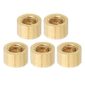 PATIKIL Lamp Pipe Brass Coupling Nut, 5 Pcs 10mm Long M10 Fine Round Thread Sleeve Lamp Pipe Adaptor Rod Connector Hardware for Light Fixture Assembly or Repair, 16mm OD.