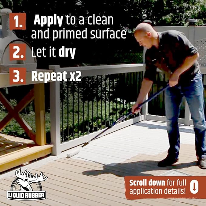 Liquid Rubber Cool Foot Deck Coating - Solar Protection Paint, Reduces Surface Temperatures by Up to 35%, Multi-Surface Cooling Decking Sealant, Waterproof, Durable Membrane, Neutral Beige, 5 Gallon