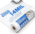 Crawl Space Vapor Barrier - 14 Mil White Vapor Barrier, 10' x 100', Heavy Duty Polyethylene Film, Thick Plastic Sheeting, Plastic Drop Cloth Covering for Crawl Space, Basement