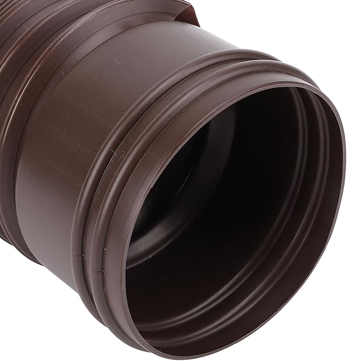 Tyenaza Rain Gutter Downspout Extension, Drainage Pipe, Flexible PE Extendable Drain Away Extender for Outdoor Villa Round (Brown)