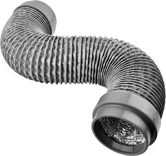 4 Inch Dryer Vent Hose, 90 Degree Dryer Vent Elbow Connector Kit with 6-Layer Flexible Aluminum Duct, for Tight Spaces, Easy-Install Dryers Vents Kit