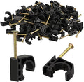 100 Pack 1/2" Half Clamps J-Hook with Nails Set, J Clamps for PEX, Copper, CPVC Tubing Connections