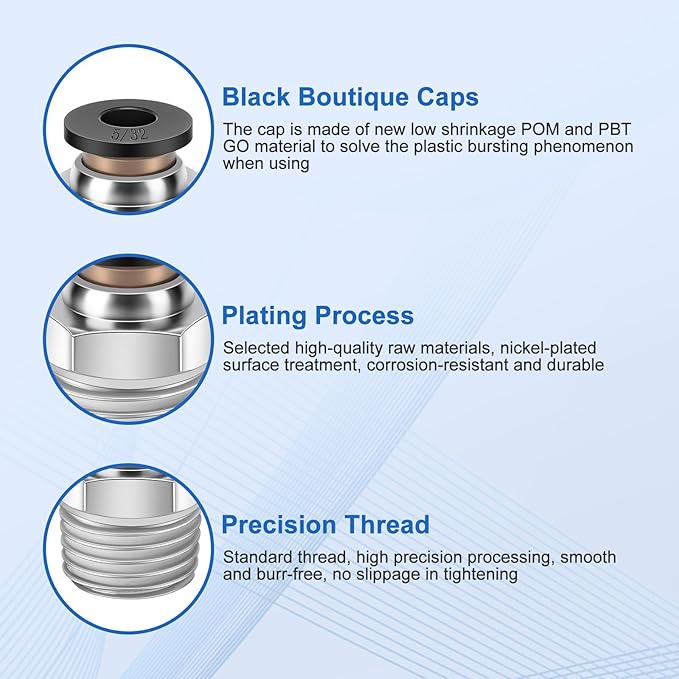 12 Pcs Push to Connect Fittings 5/32 Inch Tube OD x 1/4 Inch NPT Thread Pneumatic Male Straight and Elbow Quick Connect Air line fittings