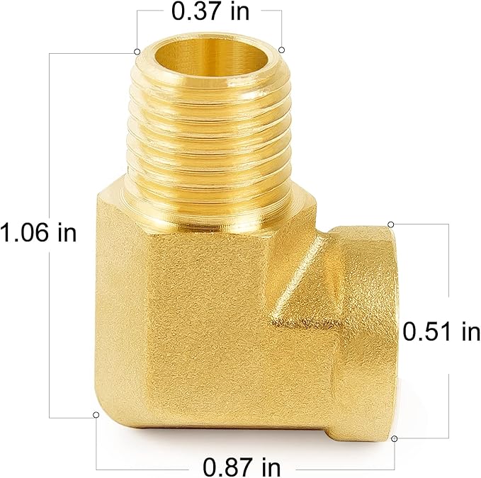 ChillWaves Brass Pipe Fitting, 90 Degree Barstock Street Elbow 1/8" NPT Female x 1/8" NPT Male Thread Adapter(5-PACK)