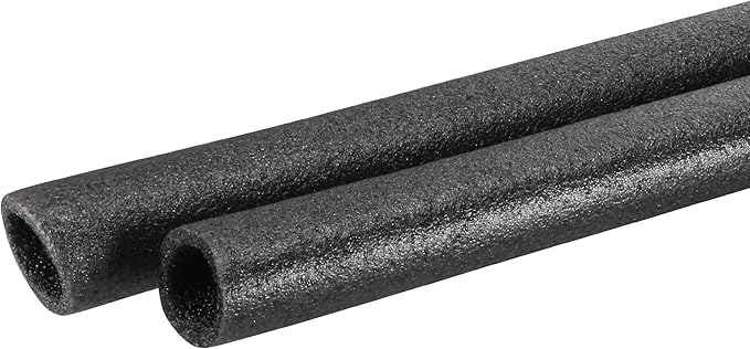 MECCANIXITY Foam Tube Sponge Protective Sleeve Black Seal Sleeve Polyethylene Pipe 25mm(1 Inch) ID for Pipe Insulation, Pack of 2