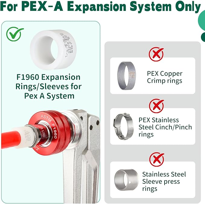 15 pack - 3/4 Inch PEX-A Expansion Fittings, ASTM F1960 Certified Lead-Free Brass Tee, Elbow, Coupling Combo, Compatible with PEX A Pipe Tubing, Full Flow Fitting for Plumbing Water Line, NSF/ANSI 61