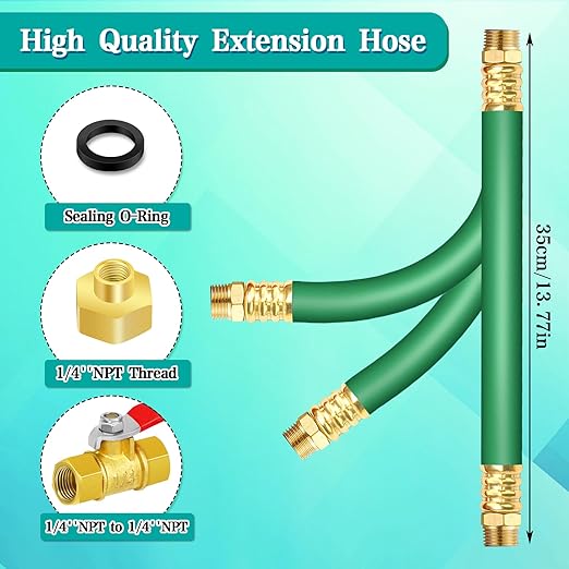 Water Pressure Gauge with 12'' Hose, 0-200 Psi Pressure Gauge Filled with Oil, 3/4" GHT Female Thread Water Pressure Test Gauge Hose Kit, for Home, Industrial, Garden Water Pressure Test