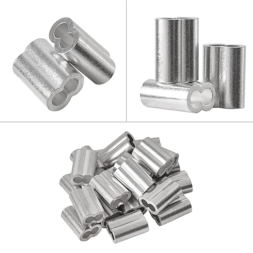 3/16" 20PCS Aluminum Crimping Loop Sleeve for Wire Rope, Cable Ferrule