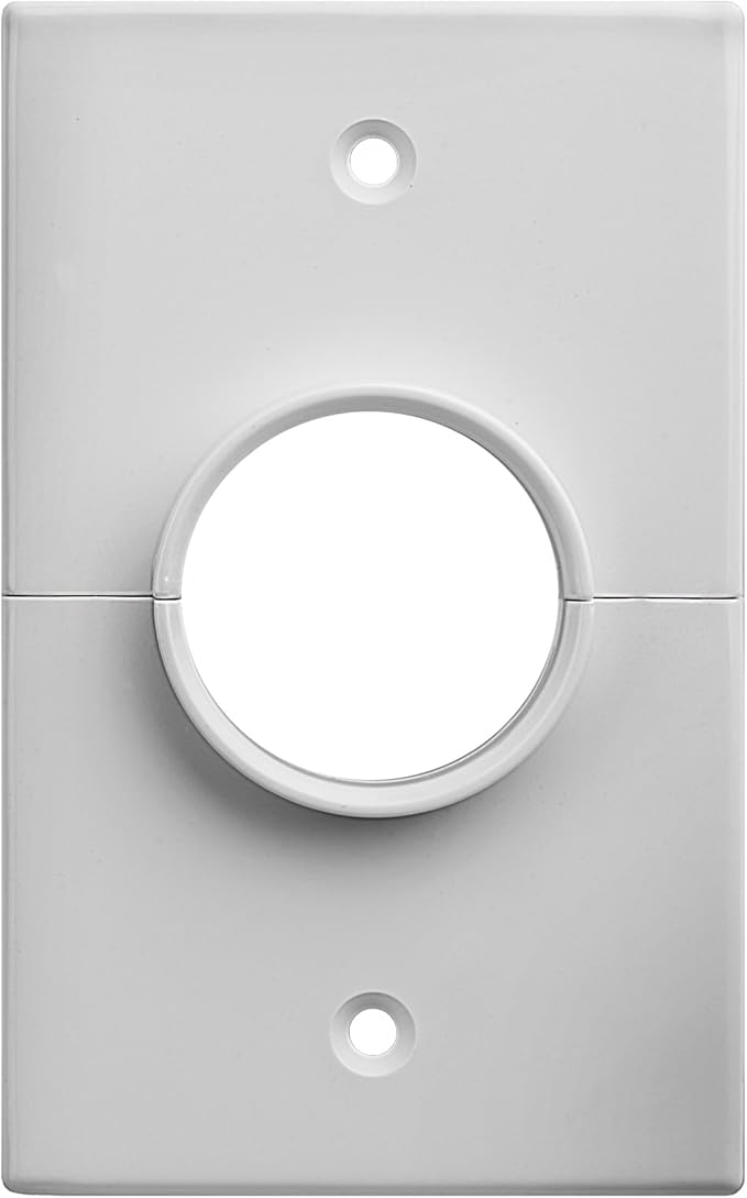 OSD Audio Split Single Gang Wall Plate With 1-3/8" Hole, White (1-Pack)