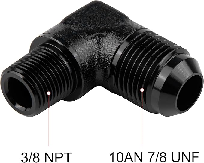 EVIL ENERGY 10AN to 3/8" NPT Male 90 Degree Fitting Adapter Aluminum 2PCS