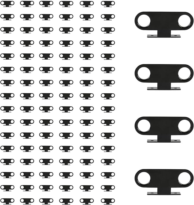 (Pack of 100) EFIELD Double Pipe Stay Hanger for 3/8 Inch IP Standard Pipe or 1/2 Inch Copper, CPVC & PEX Pipes - Universal Pipe Support Bracket,(ACC021-100PCS)