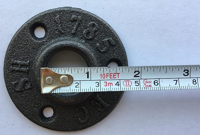 2Pack Inch Floor Flange Cast Iron Pipe Floor Threaded Pipe Fitting Industrial Steampunk Vintage Retro Decor Furniture DIY Wall Industrial (3/4 Inch)