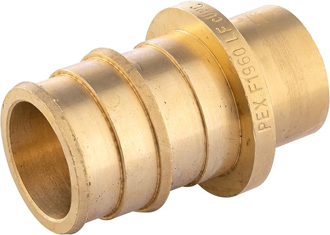 (Pack of 5) EFIELD Pex A Full Flow Expansion Brass Fittings 3/4" Pex X 1/2" Female Sweat Adapter (Over the Copper Pipe), ASTM F1960,(PEX1960056-5PCS)