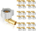 25-Pack HeSun PEX Fittings, 1/2" Pex x 1/2" Female NPT Swivel Elbow, Brass Crimp Fitting for ASTM F1807(PEX1807208-25)