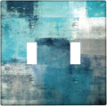Turquoise Grey 2 Gang Wall Switch Plate Teal Decortive Light Switch Cover Wall Plate Cover for Bedroom Kitchen Home Decor