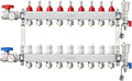 ABST PEX Manifold,9 Loop Stainless Steel Floor Radiant Heat Manifold Kit with 1/2" Adapters Included for Hydronic Radiant Floor Heating