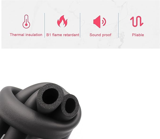 cSeao Pipe Insulation Tube (3/8" x 3/4" x 6FT), AC & Roof Rack Cover, Guitar Stand & Exercise Machine Handle Protector