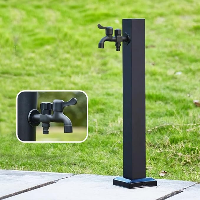 304 Stainless Steel Garden Water Column, Freeze Proof Outdoor Faucet, Yard Hydrant, Outdoor Water Spigot for Backyard, Farm, Lawn(A,60cm/24in)