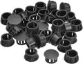uxcell 16mm(5/8") Plastic Hole Plugs, 36Pcs Flush Type Panel Round Snap in Fastener Knockout Locking Plugs for Furniture Insert End Caps Panels, Black