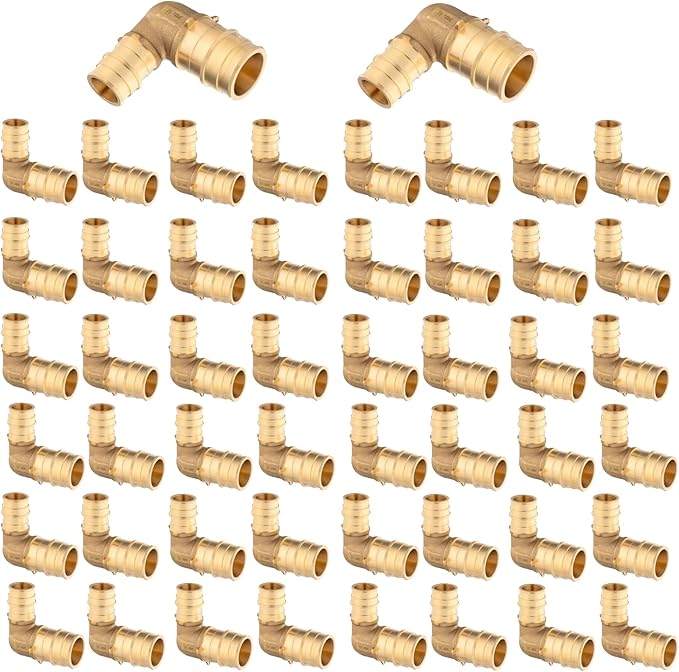 1 X 3/4Inch PEX-A Expansion Fittings,F1960 Brass Elbow,PEX Expansion Fittings Elbow For Pex A Tubing（50 PACK)(PEX1960039-50Pack)