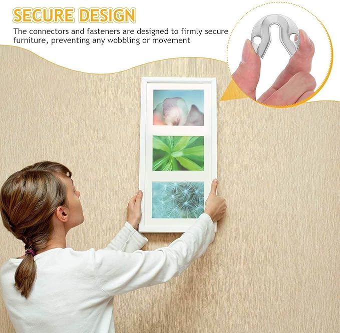 8pcs Heavy Duty Metal Keyhole Picture Hangers for Wall Mounting Mirrors Frames Artwork Connectors for Reliable Wall Decorations and Furniture