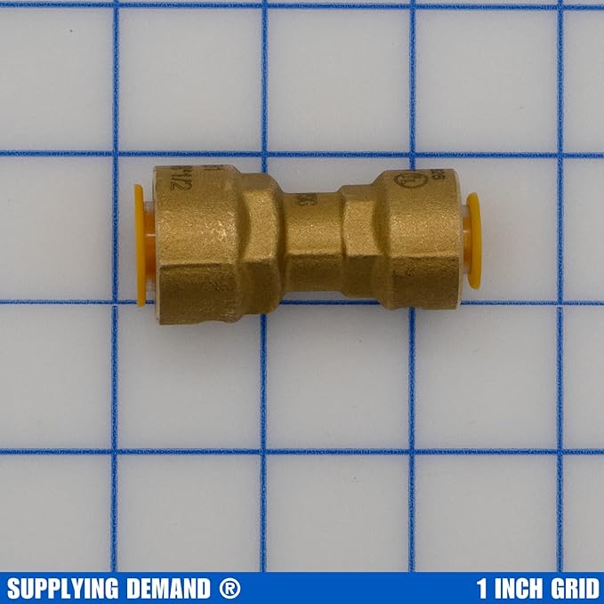 Supplying Demand SB1 3/8 x 1/2 Inch Reducer Quick Connect HVAC Brass Coupler Fitting