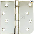 Hinge Outlet 4 Inch with 5/8 Inch Square Radius Ball Bearing Door Hinges, Heavy-Duty Steel, Removable Pin (Polished Brass,12 Pack)